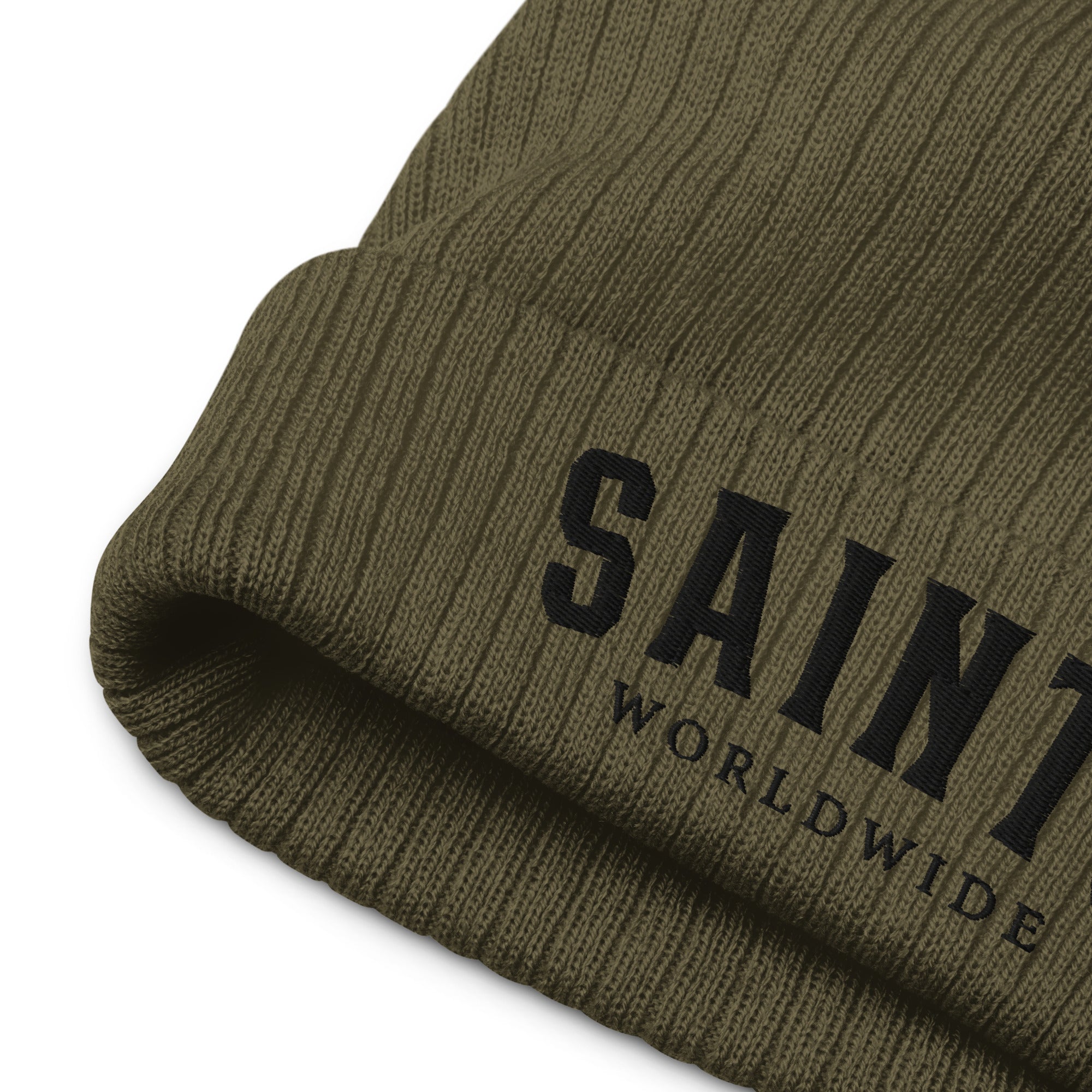 SW SANCTIFIED Ribbed knit Beanie - Olive - Great Commission Company