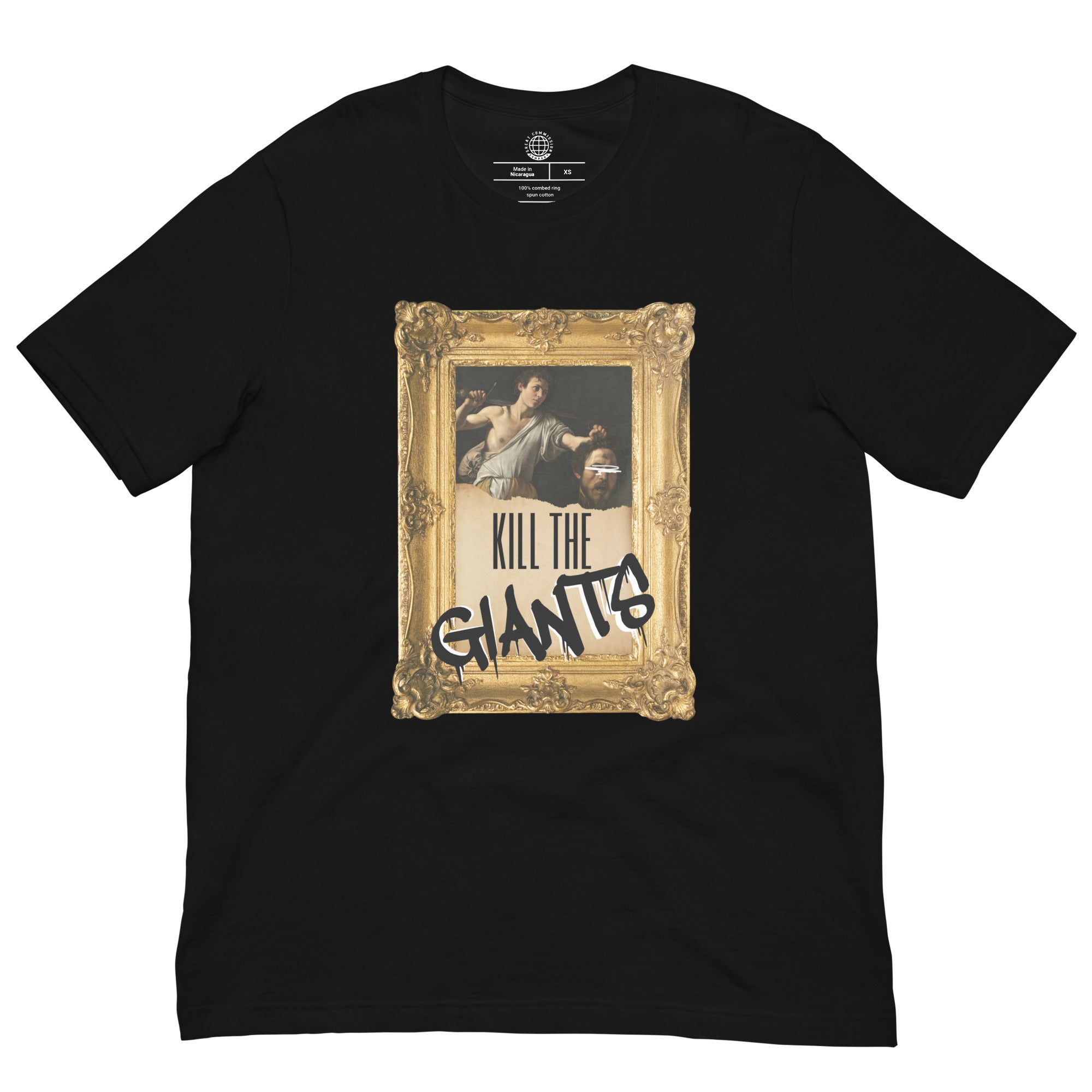 Kill The Giants David & Goliath T-Shirt Black- Front