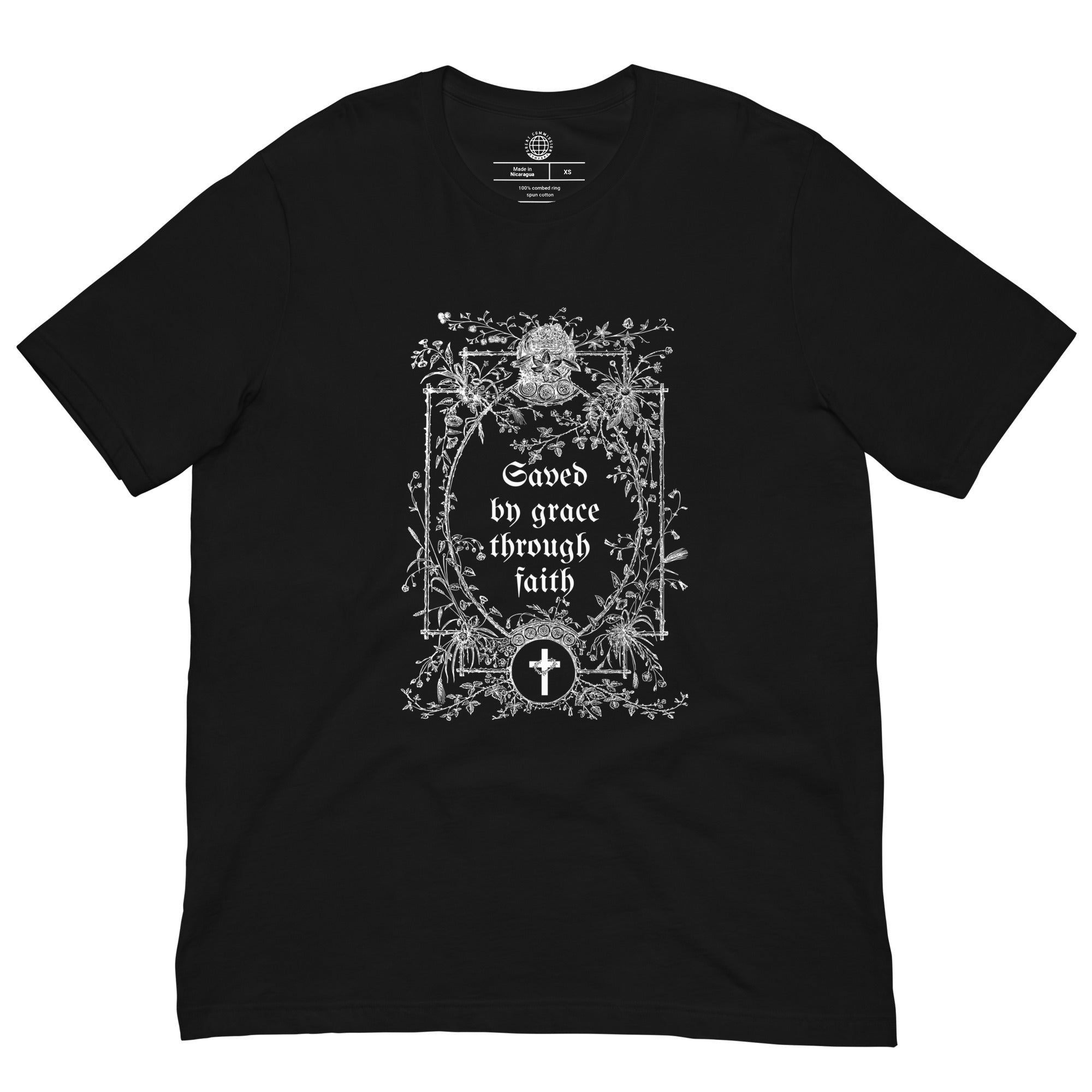 Saved by Grace T-Shirt - Black - Front