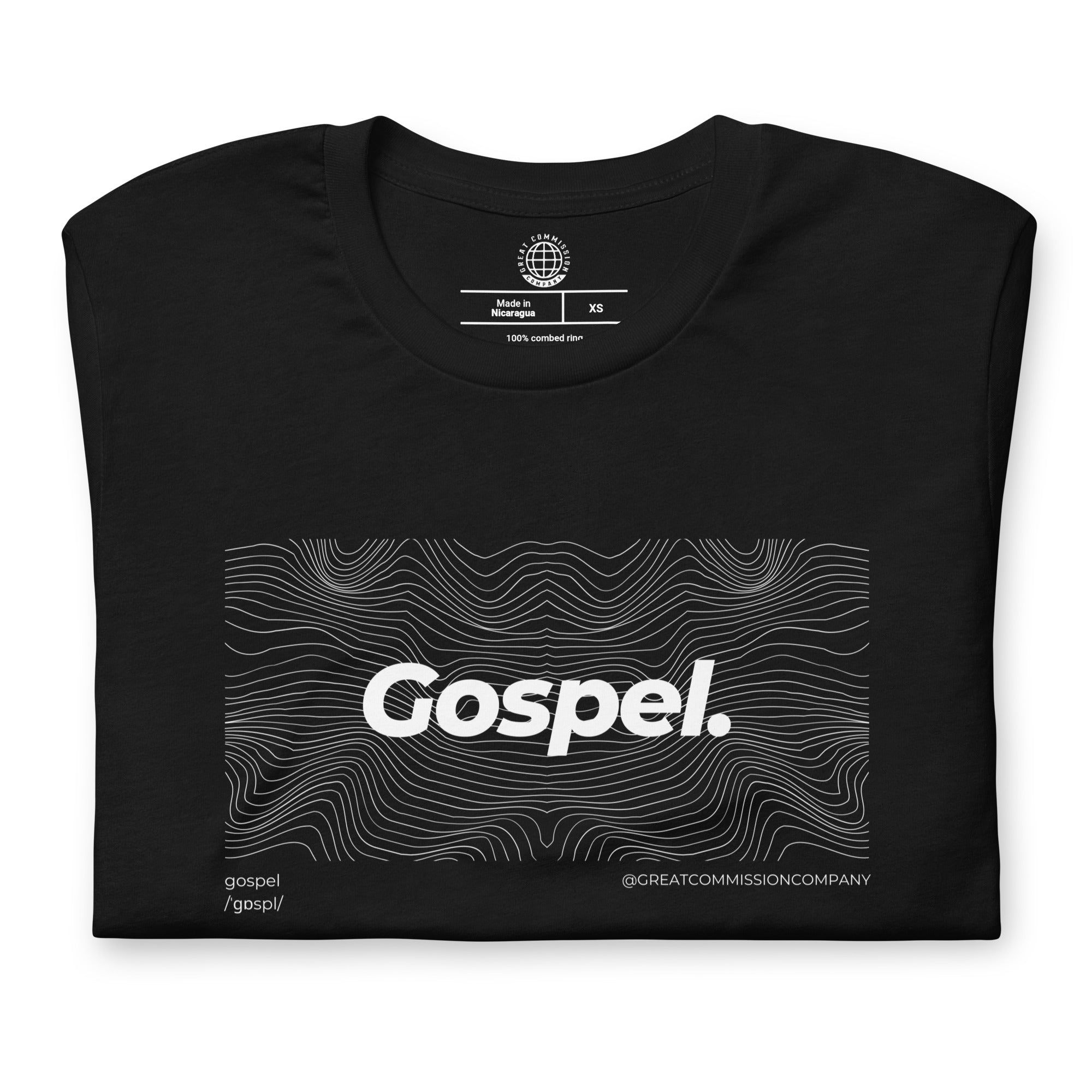 Gospel T-Shirt - Black - Folded